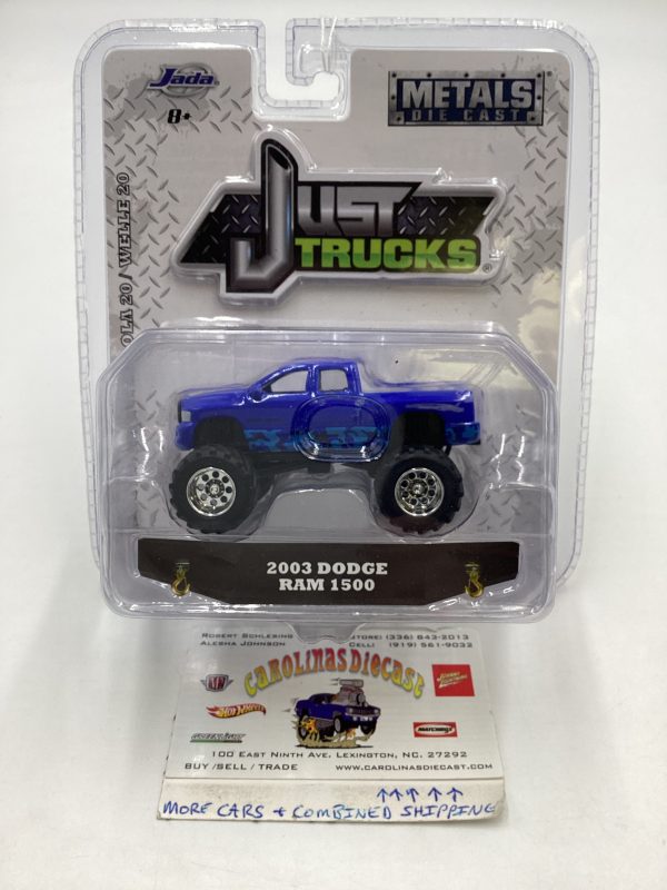 Jada Just Trucks Blue 2003 Dodge Ram 1500 215B Fashion