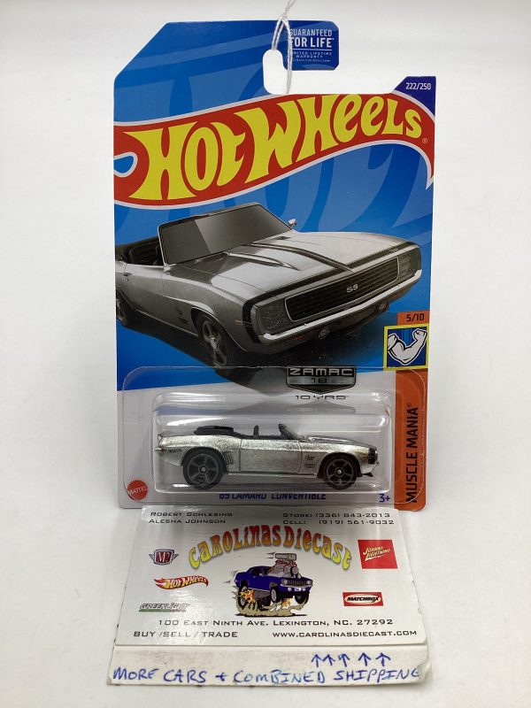 2022 Hot Wheels Zamac #222 69 Camaro Convertible  147C Hot on Sale