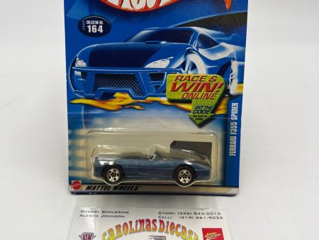 2002 Hot Wheels #164 Ferrari F355 Spider Blue *Yellowed Blister* on Sale