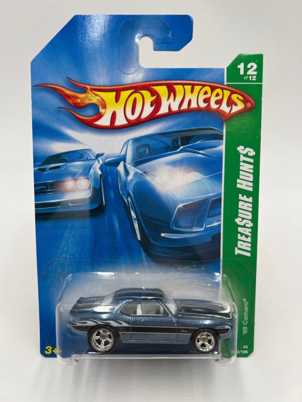 2008 Hot Wheels Super Treasure Hunt #172 69 Camaro Blue W  Protector Discount