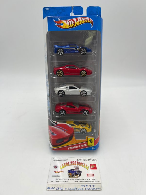 2011 Hot Wheels Ferrari 5 Pack T8629 Ferraris F50, 575 GTC, 430, GTO, 599 GTB For Sale