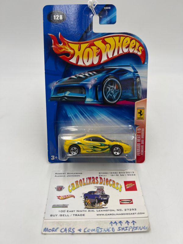 2004 Hot Wheels Ferrari Heat #128 Ferrari 360 Modena Yellow For Sale