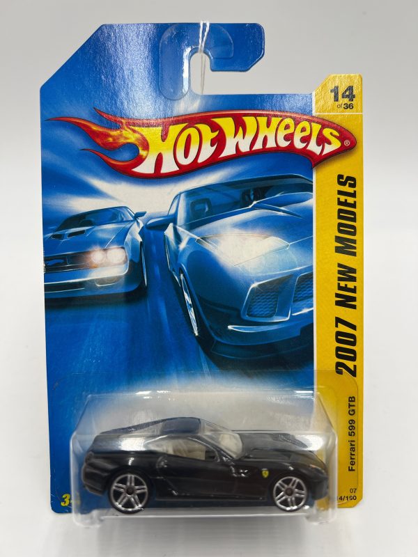 2007 Hot Wheels New Models #014 Ferrari 599 GTB Black For Cheap