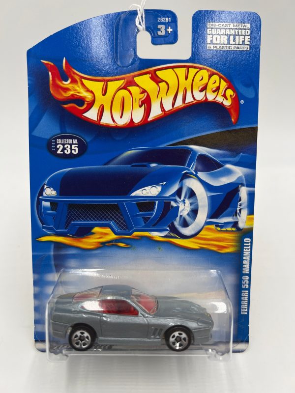 2000 Hot Wheels #235 Ferrari 550 Marlanello Silver on Sale