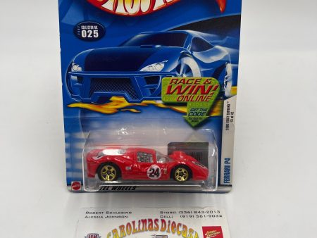 2002 Hot Wheels First Editions #025 Ferrari P4 Red *Card Stains Back* Hot on Sale