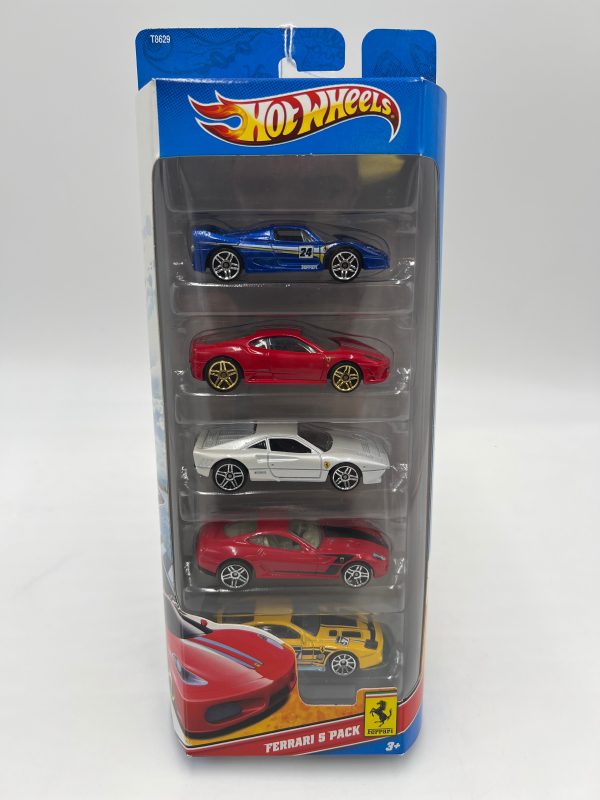 2011 Hot Wheels Ferrari 5 Pack T8629 Ferraris F50, 575 GTC, 430, GTO, 599 GTB For Sale