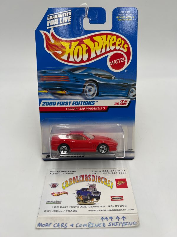 2000 Hot Wheels First Editions #062 Ferrari 550 Marlanello Red Online Sale