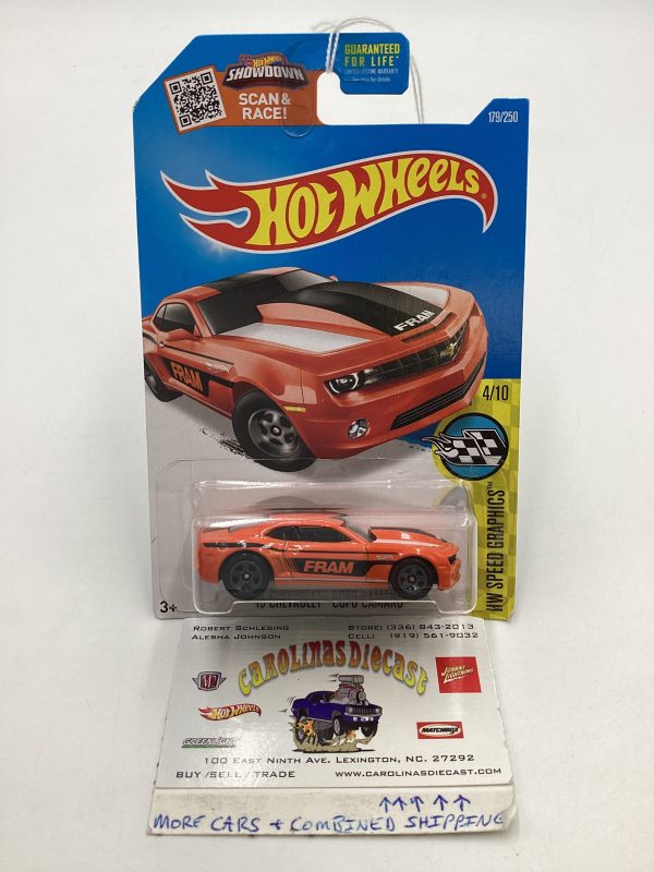 2016 Hot Wheels #179 Orange 13 Chevrolet Copo Camaro 7i Supply