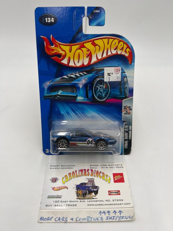 2004 Hot Wheels Final Run #134 Ferrari 308 Blue on Sale