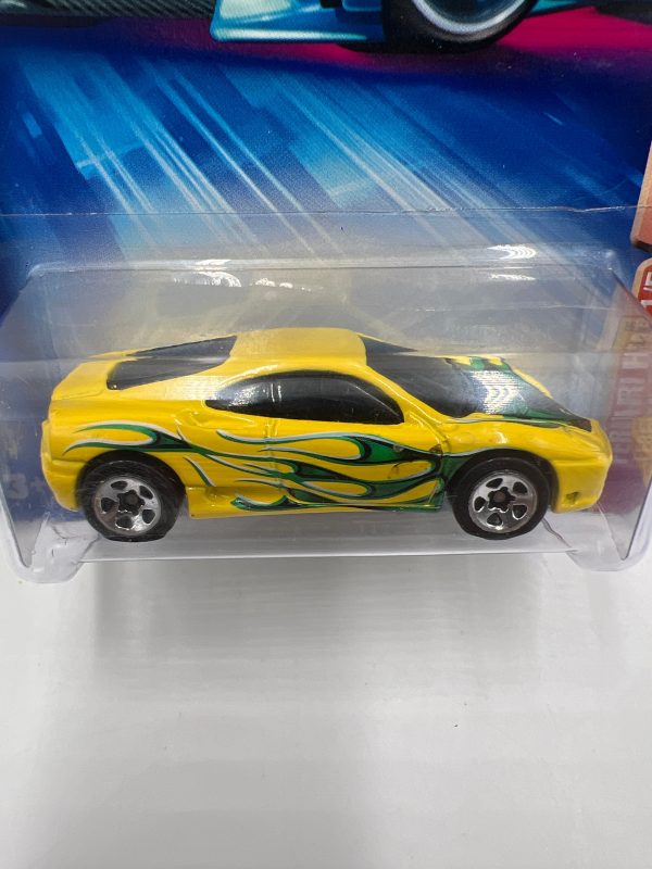 2004 Hot Wheels Ferrari Heat #128 Ferrari 360 Modena Yellow For Sale