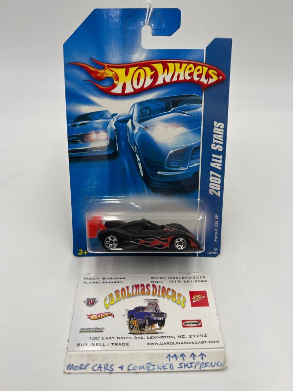 2007 Hot Wheels All Stars #139 Ferrari 333 SP Matte Black Supply