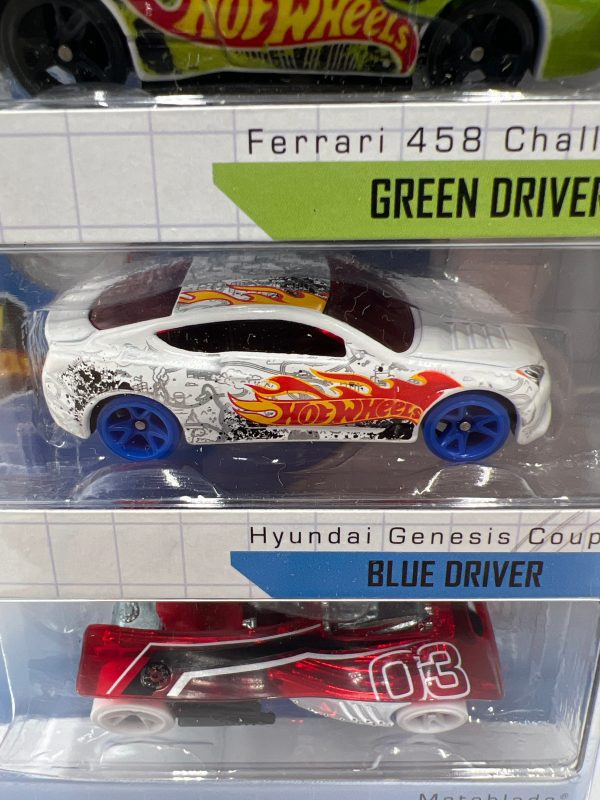 2012 Hot Wheels Target Exclusive Test Facility 4 Pack With Rare Ferrari 458 Challenge VHTF! For Cheap