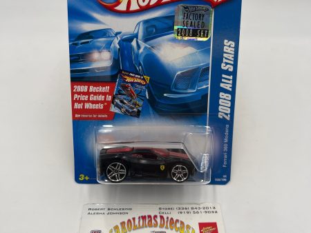 2008 Hot Wheels All Stars #068 Ferrari 360 Modena Black Factory Sealed Supply