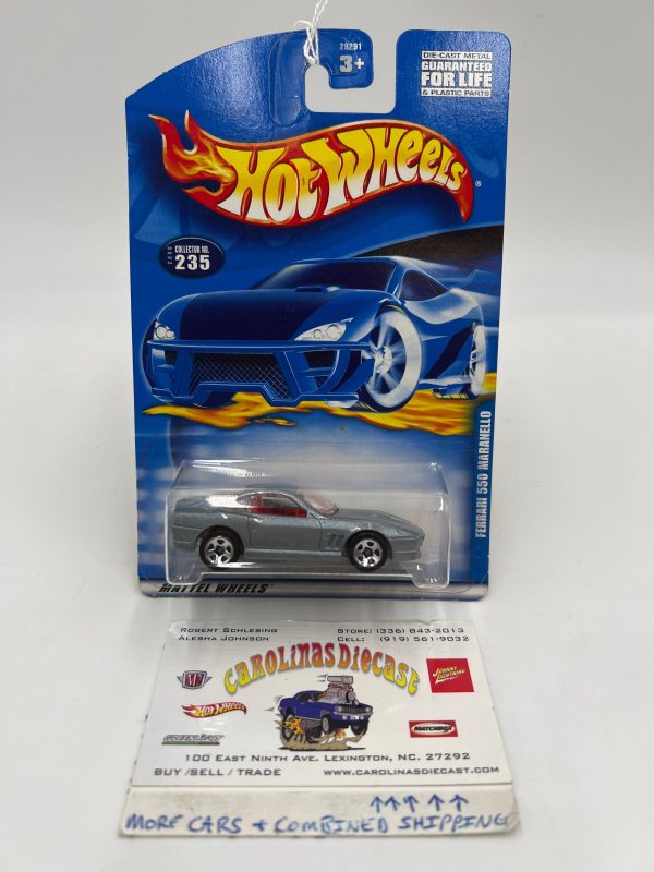 2000 Hot Wheels #235 Ferrari 550 Marlanello Silver on Sale