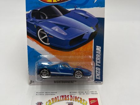 2011 Hot Wheels Nightburnerz #116 Enzo Ferrari Walmart Exclusive Blue W Protector For Cheap