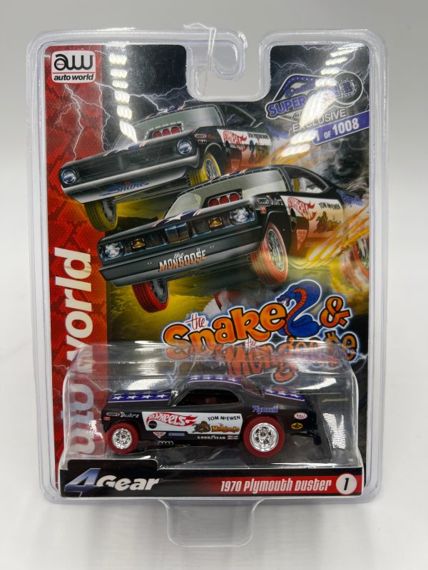 Auto World Supercon Exclusive 1 1008 Snake & Mongoose 1970 Plymouth Duster Mongoose Electric Slot Car VHTF Online Hot Sale