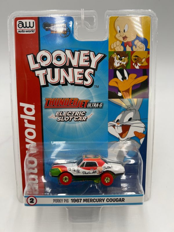 Auto World Thunderjet Ultra G Looney Tunes Porky Pig 1967 Mercury Cougar Electric Slot Car 13H Cheap