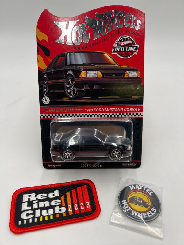 2023 Hot Wheels 1993 Ford Mustang Cobra R Club Car W Patch and Pin Online now