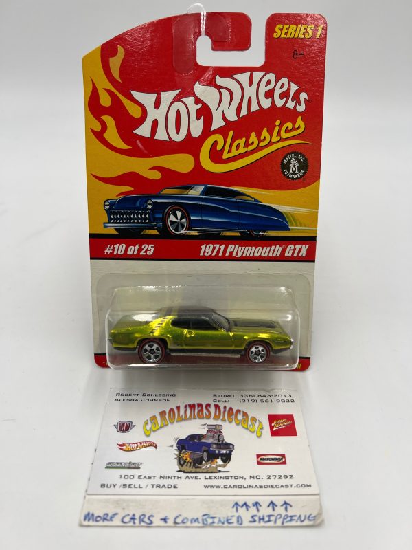 Hot Wheels Classics Series 1 #10 1971 Plymouth GTX Antifreeze Online Sale