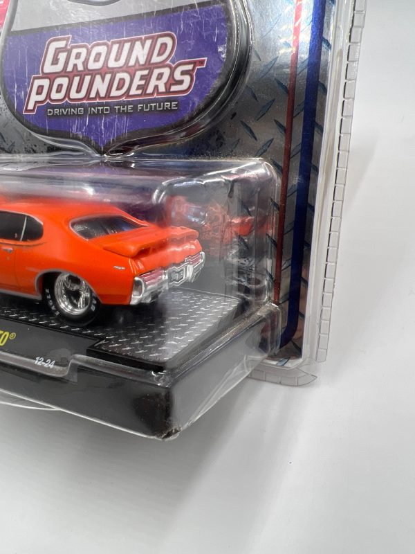 M2 Machines Ground Pounders 1969 Pontiac GTO Orange 12-24 199A For Sale