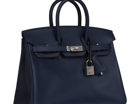 Hermes Birkin 25 Bleu Navy Swift Palladium Hardware Online Sale