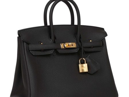 Hermes Birkin 25 Black Togo Gold Hardware Sale