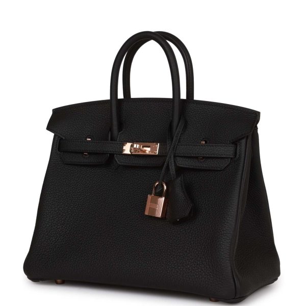 Hermes Birkin 25 Black Togo Rose Gold Hardware Online Sale