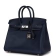 Hermes Birkin 25 Bleu Navy Swift Palladium Hardware Online Sale