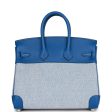 Hermes Birkin 25 Bleu Bill Toile H and Bleu France Swift Swift Palladium Hardware Fashion