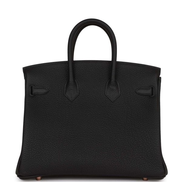 Hermes Birkin 25 Black Togo Rose Gold Hardware Online Sale