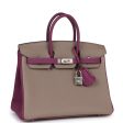 Hermes Special Order (HSS) Birkin 25 Gris Asphalte and Anenome Togo Brushed Palladium Hardware Supply