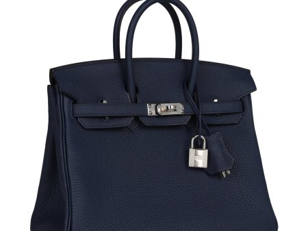 Hermes Birkin 25 Bleu Navy Togo Palladium Hardware on Sale