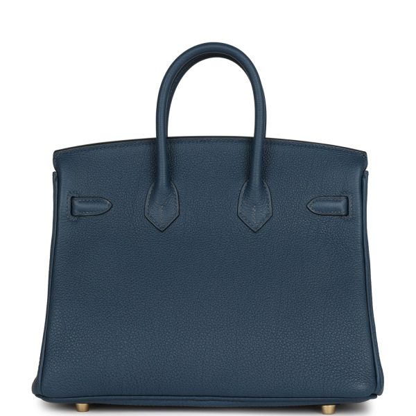 Hermes Birkin 25 Bleu De Prusse Togo Gold Hardware on Sale