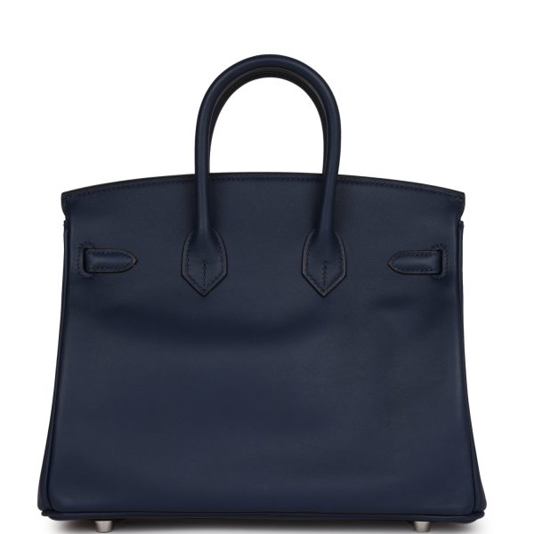 Hermes Birkin 25 Bleu Navy Swift Palladium Hardware Online Sale