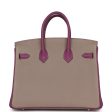 Hermes Special Order (HSS) Birkin 25 Gris Asphalte and Anenome Togo Brushed Palladium Hardware Supply