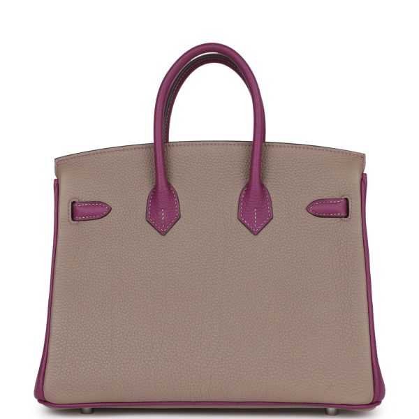 Hermes Special Order (HSS) Birkin 25 Gris Asphalte and Anenome Togo Brushed Palladium Hardware Supply