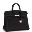 Hermes Birkin 25 Black Togo Rose Gold Hardware Online Sale