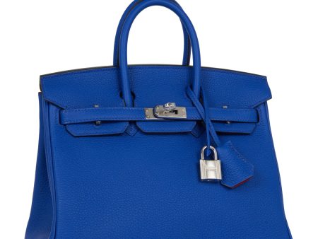 Hermes Birkin 25 Bleu Royal Verso Togo Palladium Hardware Sale