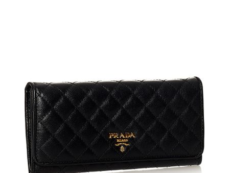 Prada Saffiano Quilted Leather Long Wallet 29666 Online Hot Sale